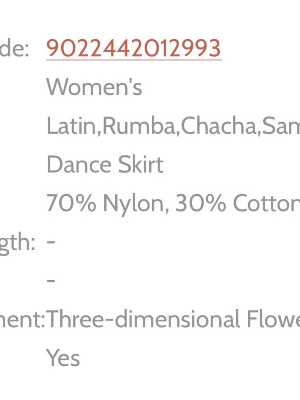 Dance and Sway Red Ruffled Women’s Skirt with Floral Detail Rumba Latin Salsa AS - Picture 10 of 10